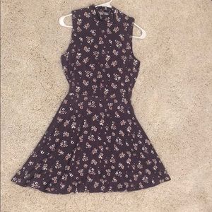 Garage Clothing purple floral high neck dress.